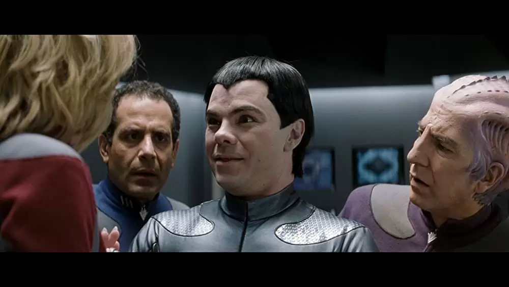 「ギャラクシー・クエスト」シガニー・ウィーバー & アラン・リックマン & トニー・シャルーブ & ジェド・リースの画像