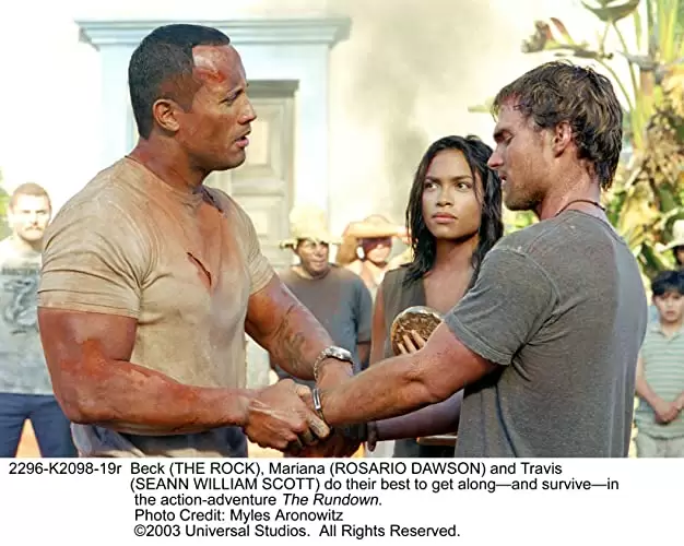 「ランダウン ロッキング・ザ・アマゾン」ショーン・ウィリアム・スコット & ロザリオ・ドーソン & ドウェイン・ジョンソンの画像