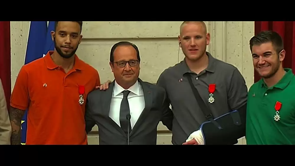 「15時17分、パリ行き」François Hollande & Spencer Stone & Alek Skarlatos & Anthony Sadlerの画像