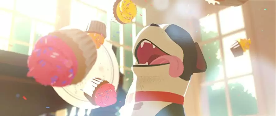 愛犬とごちそうの画像