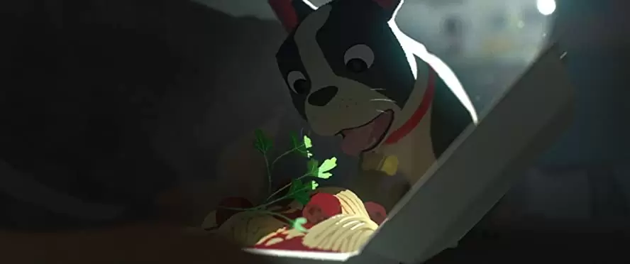 愛犬とごちそうの画像