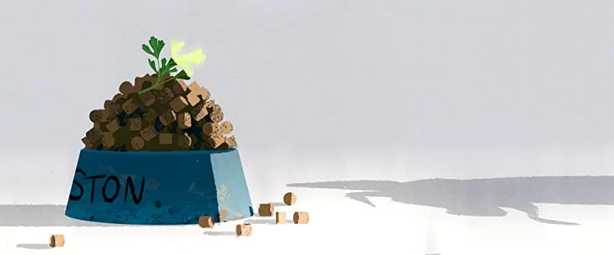 愛犬とごちそうの画像