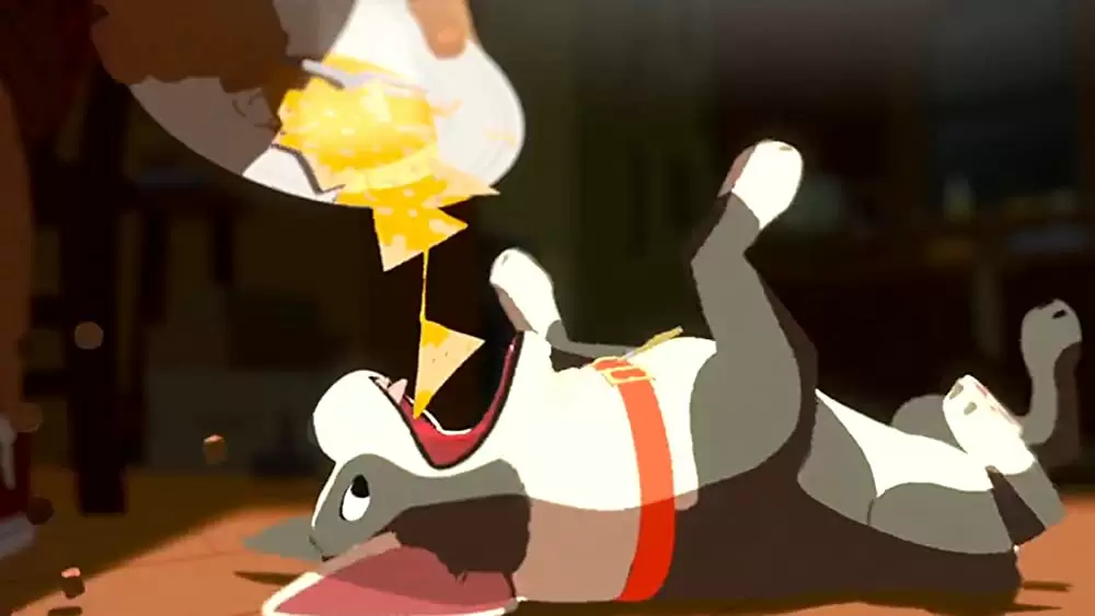 愛犬とごちそうの画像