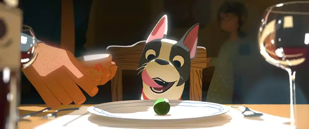 愛犬とごちそうの画像