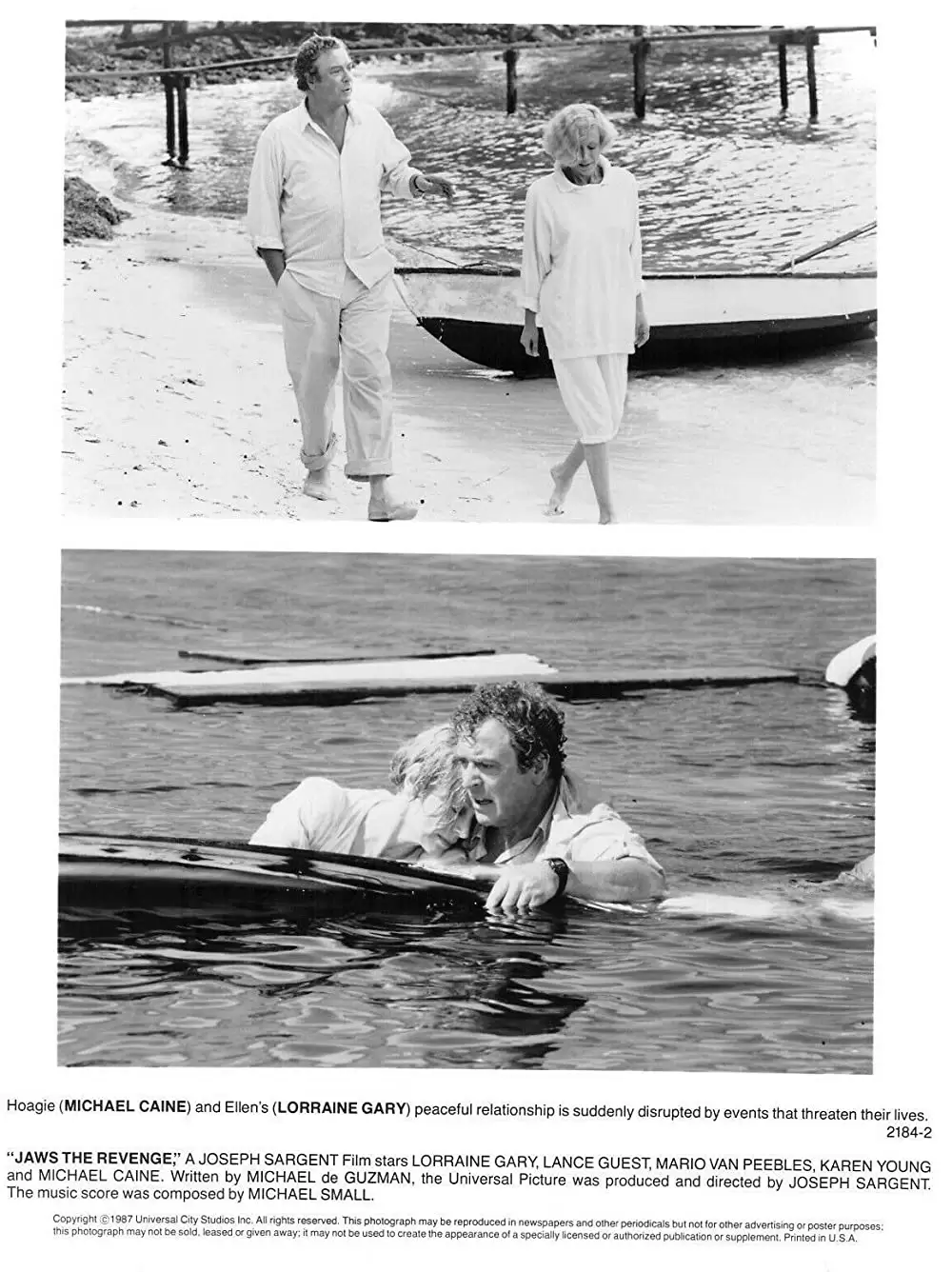 「ジョーズ'87／復讐篇」マイケル・ケイン & ロレイン・ゲイリーの画像