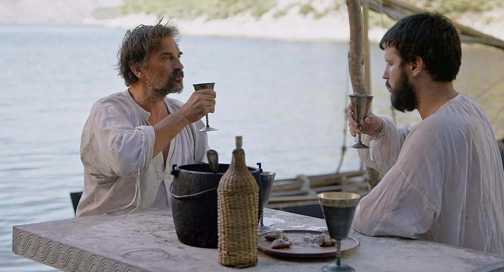 釣りと漁師の対話の画像