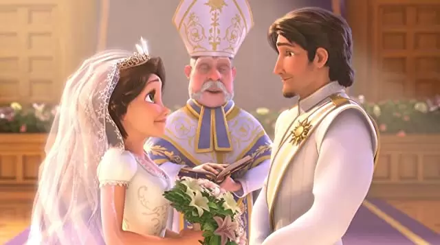 「ラプンツェルのウェディング」アラン・デール & マンディ・ムーア & ザカリー・リーバイの画像