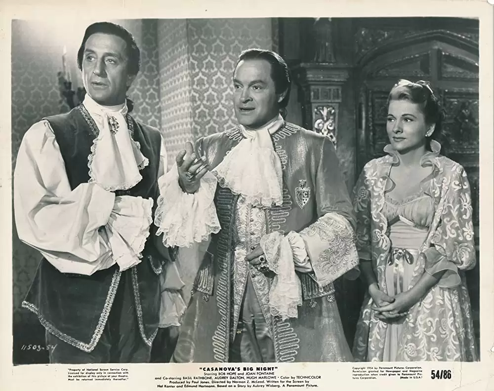 「豪傑カサノヴァ」ジョーン・フォンテイン & ボブ・ホープ & ベイジル・ラスボーンの画像