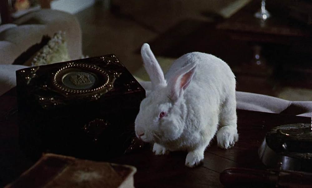 ベッドかざりとほうきの画像