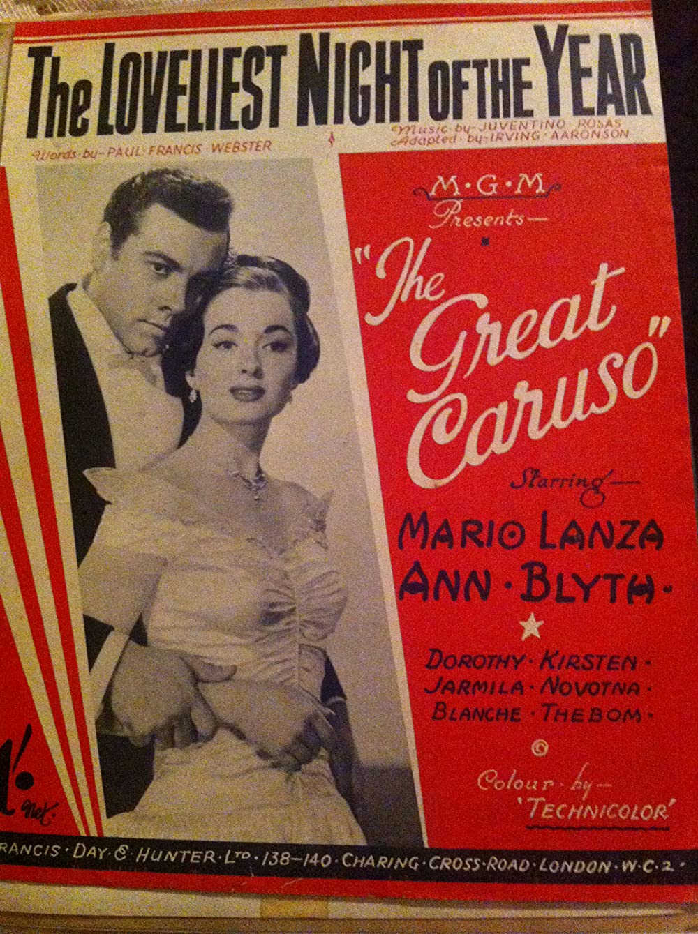 「歌劇王カルーソ」アン・ブライス & マリオ・ランザの画像