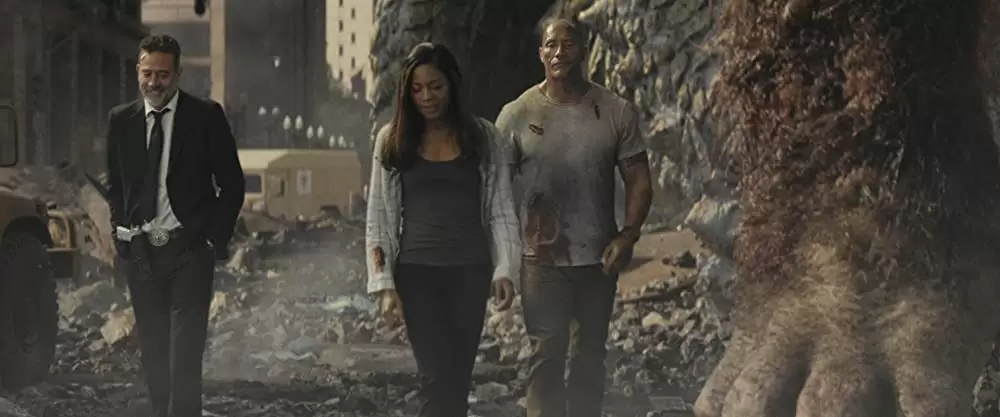 「ランペイジ 巨獣大乱闘」ナオミ・ハリス & ドウェイン・ジョンソン & ジェフリー・ディーン・モーガンの画像