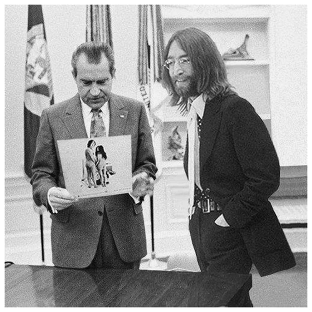 「PEACE BED アメリカVSジョン・レノン」ジョン・レノン & Richard Nixonの画像