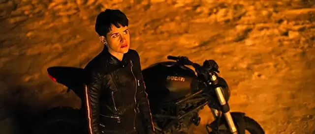 蜘蛛の巣を払う女の画像