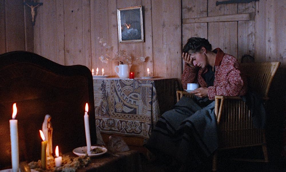 山の焚火の画像