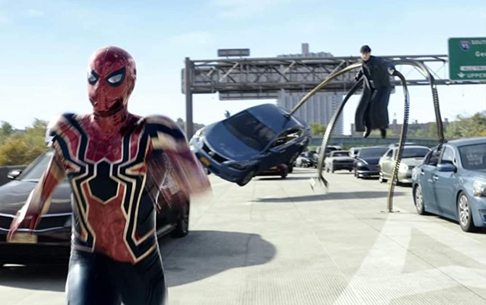 「スパイダーマン：ノー・ウェイ・ホーム」アルフレッド・モリーナ & ベネディクト・カンバーバッチ & トム・ホランドの画像