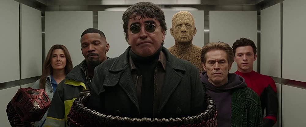 「スパイダーマン：ノー・ウェイ・ホーム」ウィレム・デフォー & アルフレッド・モリーナ & マリサ・トメイ & トーマス・ヘイデン・チャーチ & ジェイミー・フォックス & トム・ホランドの画像