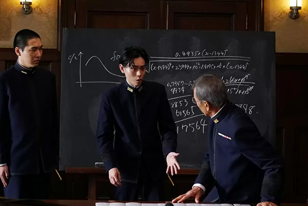 「アルキメデスの大戦」田中泯 & 柄本佑 & 菅田将暉の画像