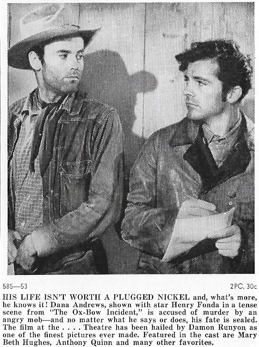 「牛泥棒」ヘンリー・フォンダ & ダナ・アンドリュースの画像