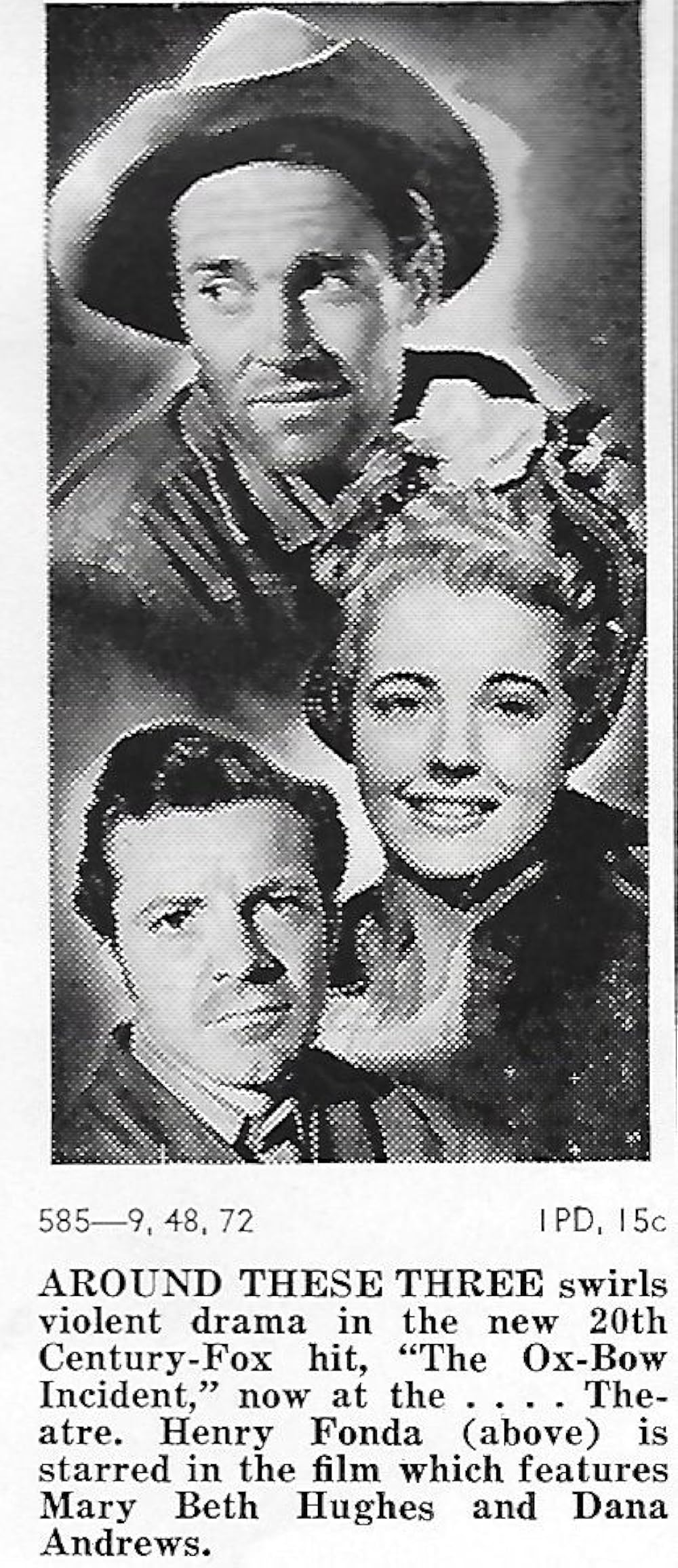 「牛泥棒」ヘンリー・フォンダ & ダナ・アンドリュース & Mary Beth Hughesの画像