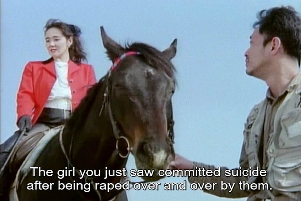 馬と女と犬の画像