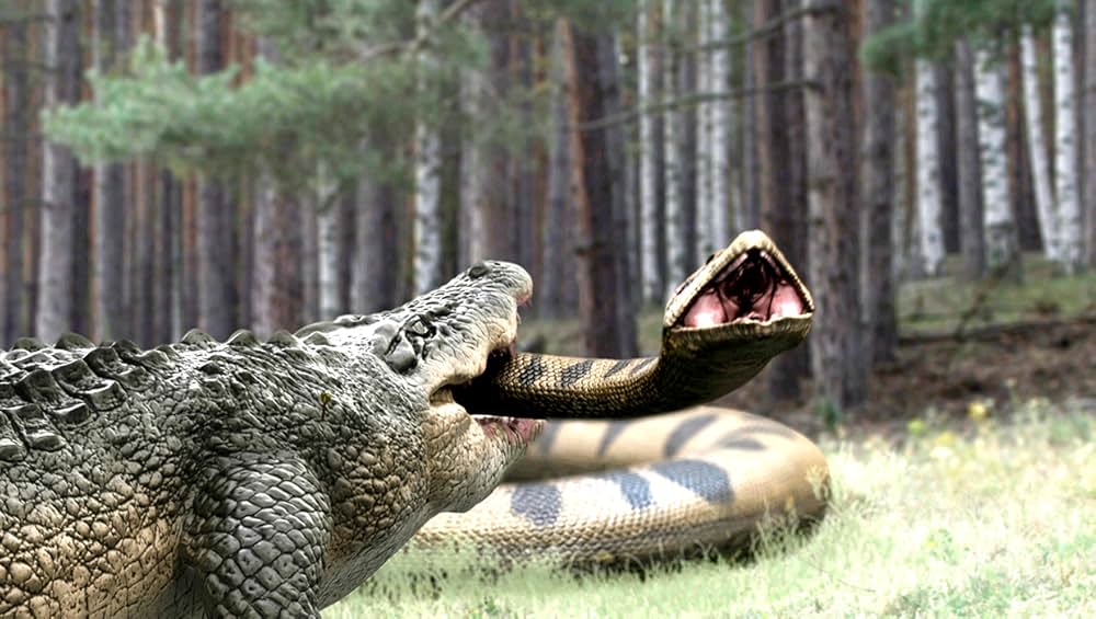 アナコンダvs. 殺人クロコダイルの画像