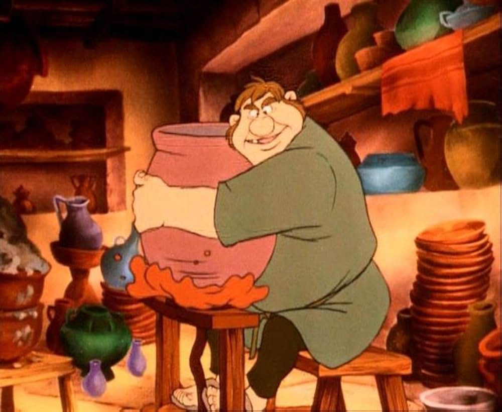 ロバと少年の画像