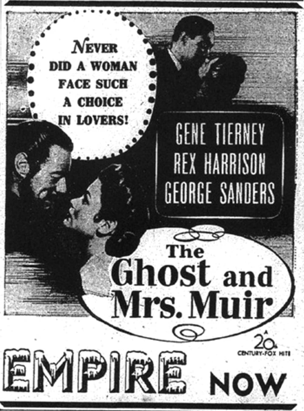 「幽霊と未亡人」ジーン・ティアニー & レックス・ハリソン & ジョージ・サンダースの画像