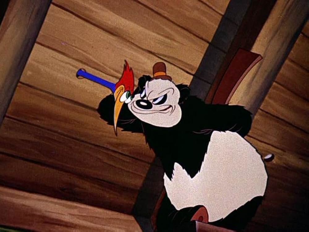 キツツキとパンダ一家の画像