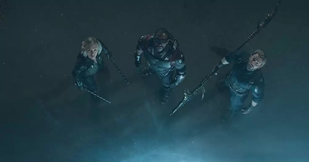 「アベンジャーズ／インフィニティ・ウォー」クリス・エバンス & スカーレット・ヨハンソン & アンソニー・マッキーの画像