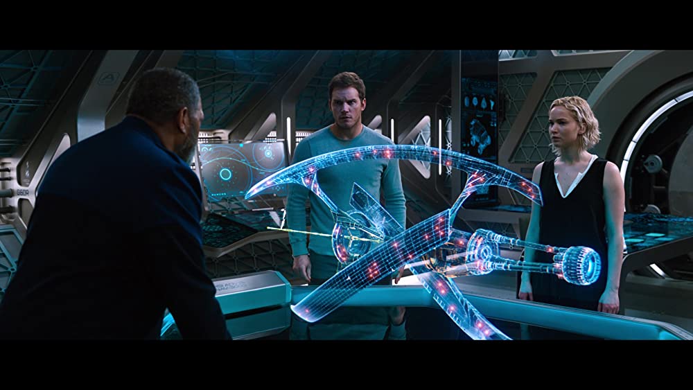 「パッセンジャー」ローレンス・フィッシュバーン & クリス・プラット & ジェニファー・ローレンスの画像