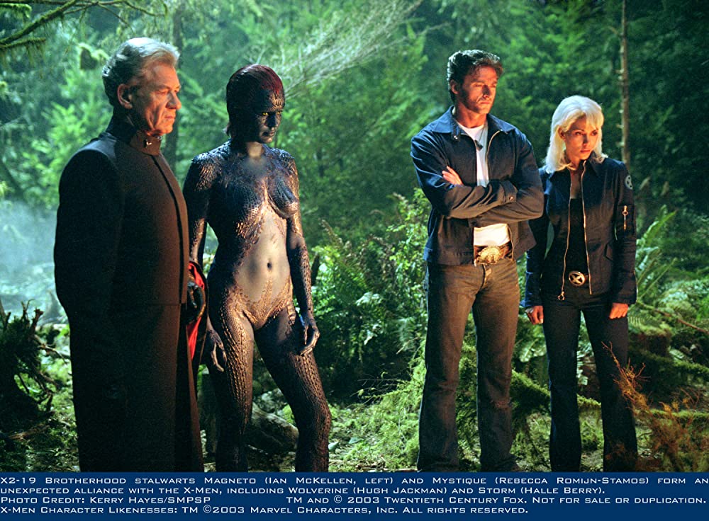 「X-MEN2」ハル・ベリー & イアン・マッケラン & レベッカ・ローミン & ヒュー・ジャックマンの画像