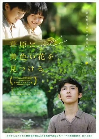 草原に黄色い花を見つけるのポスター