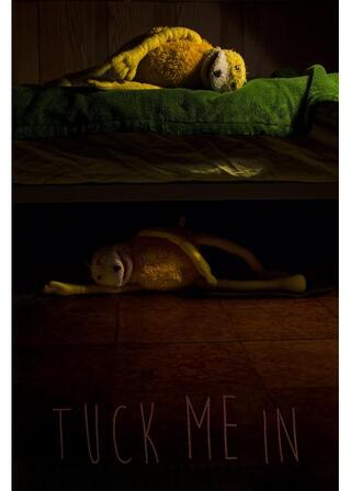 ベッドの下のポスター