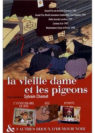 老婦人とハトのポスター